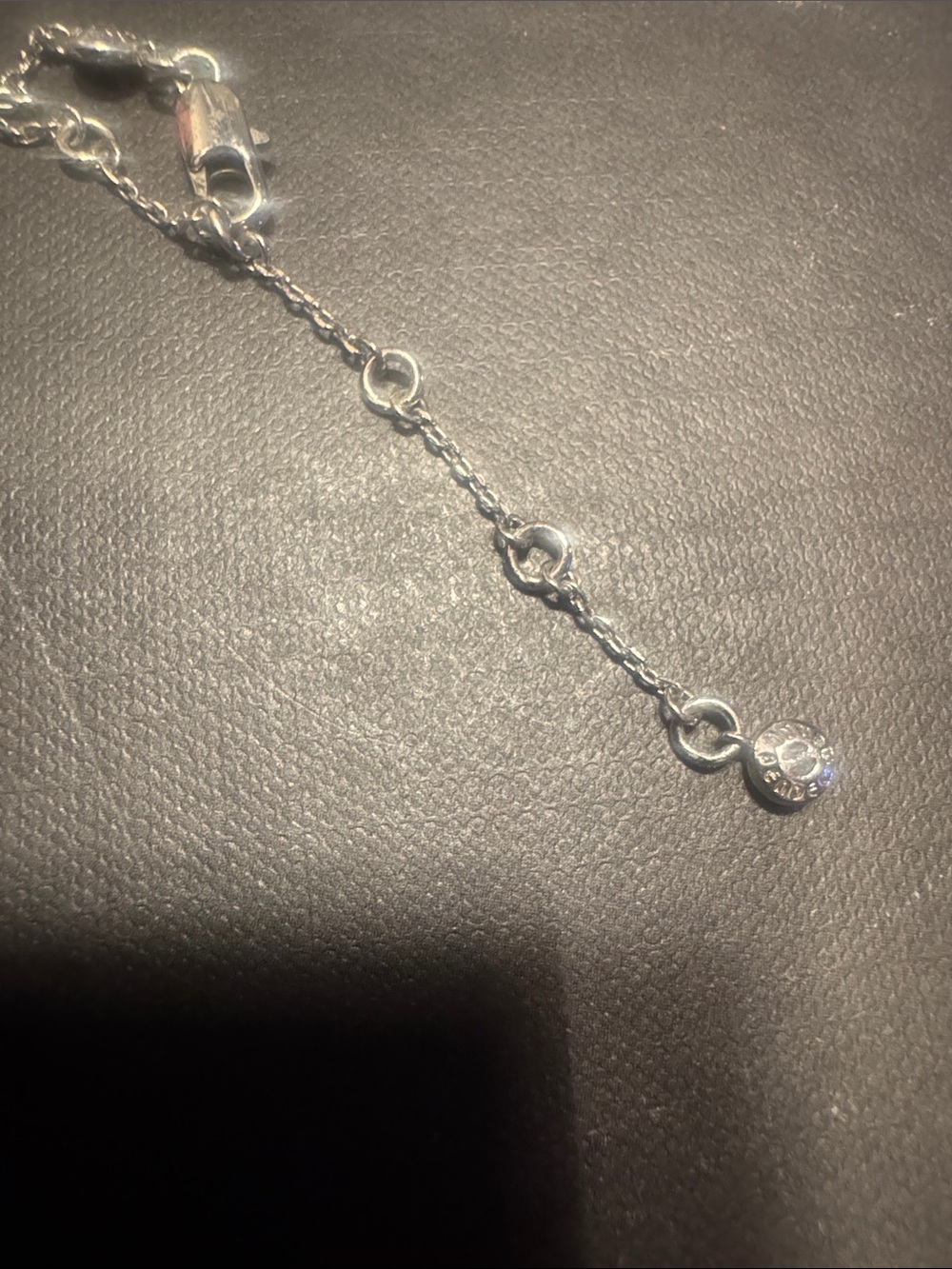 Henri Bendel Chill Script Necklace — Multicolor Crystal Pendant on Silver Chain - Picture 3 of 3